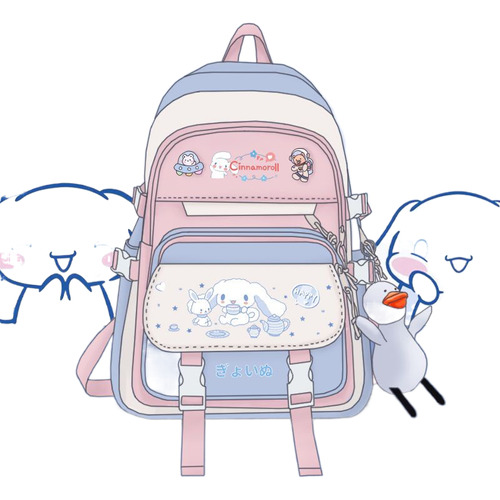 Mochila Escolar Cinnamoroll De Gran Capacidad Para Mujer Ele