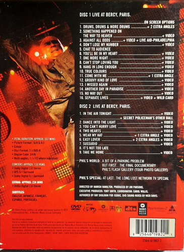 Phil Collins - Live At Bercy, Paris - 2004 - Dvd Original (Usado)