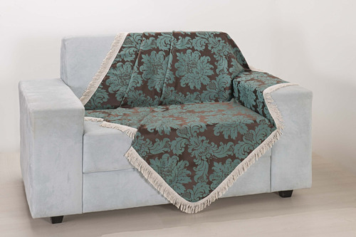 Manta Para Sofa E Cama Decorativa Xale 1,50mx1,50m Colorida Cor Preto Floral Verde R07
