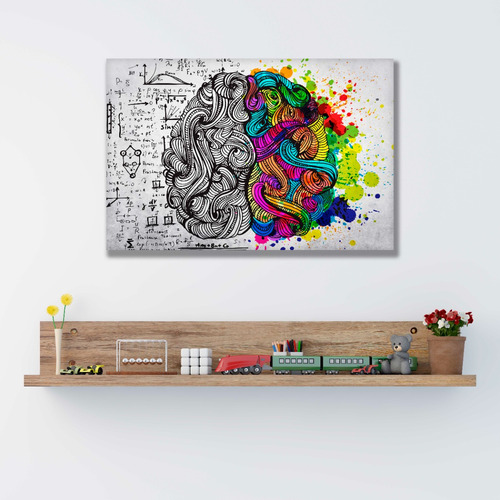 Cuadro Vanguardista Canvas   Cerebro Hemisferio  60x40