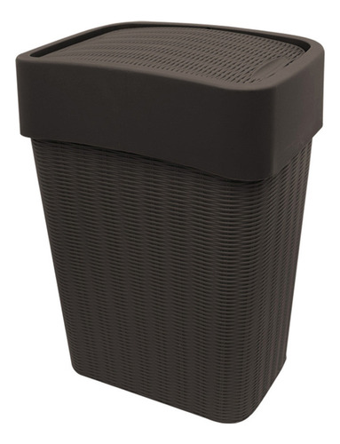 Papelero Ratán Vaivén Slim 40lts Café