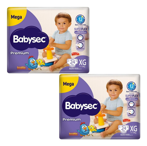 Kit Fralda Babysec Premium Galinha Pintadinha Xg 48 Unidades Gênero Sem Gênero Tamanho Extra Grande (xg)