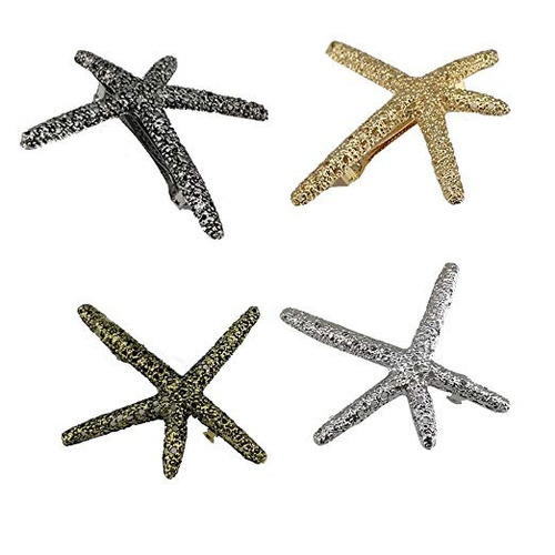 Yueton Pack De 4 Clips Niza Hueco Estrellas De Mar Estrella 