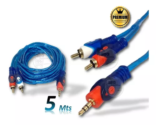 Cable De Audio Auxiliar Plug 3.5mm A 2 Rca 1,5mts.
