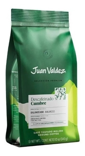 Cafe Premium Cumbre Juan Valdez  340g  Descafeinado
