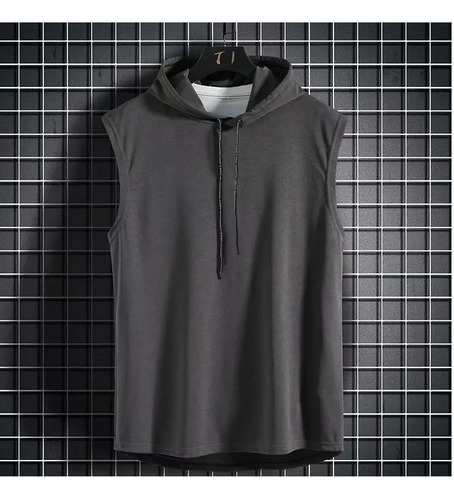 Chaleco Tipo Camiseta Con Capucha Sin Mangas De Verano Para
