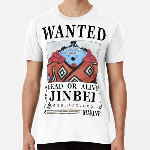 Remera Póster De One Piece Wanted Bounty Jinbei Algodon Prem