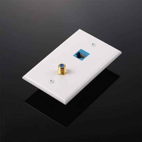 2 Paquetes De Tomas De Pared Coaxiales Ethernet Con 1 Keysto