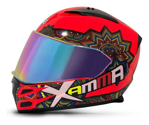 Casco Integral Para Moto Edge Forza Xamma Certificado Dot Color Rojo Tamaño del casco M