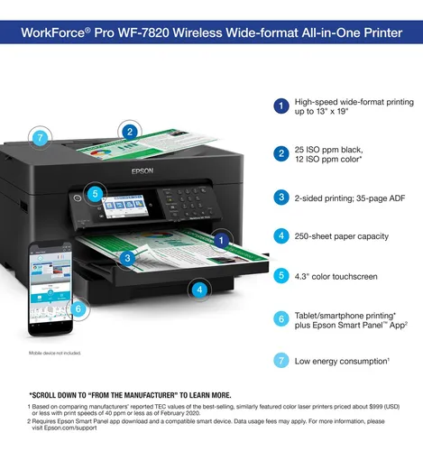Impresora Epson Workforce Pro Wf-7820 Inalámbrica Todo En Un