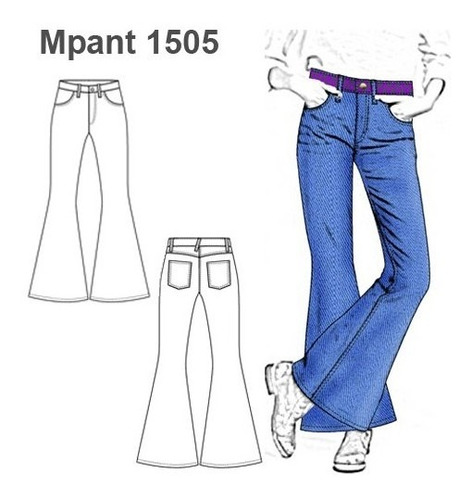 ( Moldes De Ropa)  Pantalon Jeans Mujer 1505