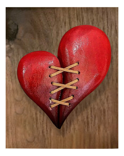 Tee Escultura De Pared De Madera Cosida En Forma De Corazón