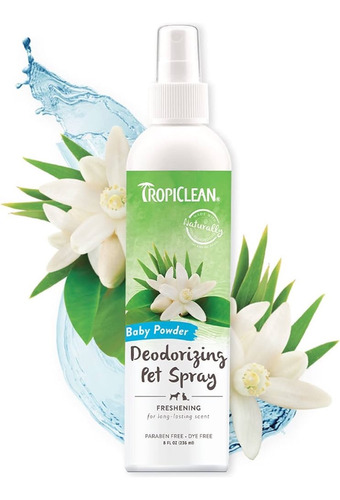 Tropiclean® Spray Colonia Desodorizante Baby Powder Mascotas