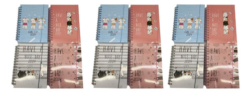 Pack 12 Libreta Cuaderno Notas Agenda A5 21x14 Cm Gatos