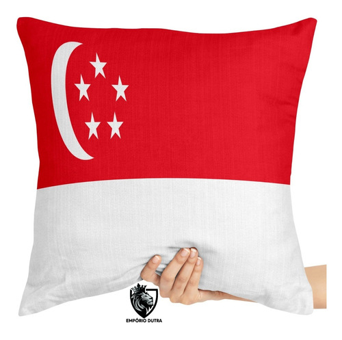 Almofada Decoração Grande Bandeira Cingapura Singapura Asi