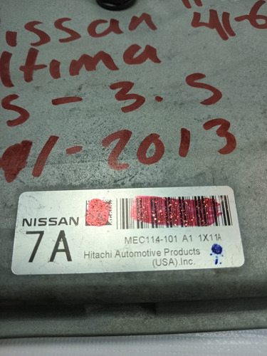 Computadora Nissan Altima 2.5l-3.5l 2011-13 Np Mec114-101 A1 (Usado)