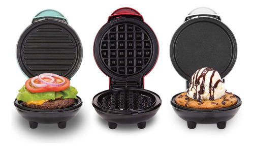 Dash Mini Waffle Maker + Grill + Plancha, Paquete 3 En 1 -