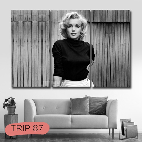 Cuadro Marylin Monroe Trípticos 60x90 Canvas Moderno Marilyn