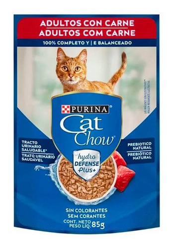 Purina Cat Chow Sachet Adultos Carne 85 G