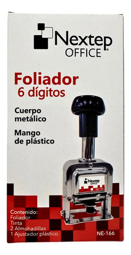 Foliador Nextep Ne-166 Metal 6digitos Automatico Tinta Negra