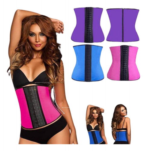 Faja Cinturilla Xxl Compresora Moldeadora Latex Negro Corset