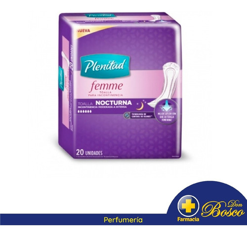 Plenitud Femme Toalla Para Incontinencia Nocturna X20