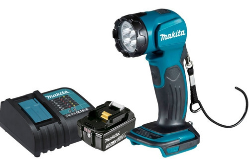 Lanterna Led Dml815 18v Makita Com Bateria Carregador Bivolt Cor da luz Azul-turquesa