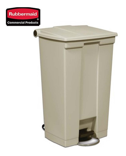 Contenedor Móvil De Pedal Rubbermaid 23 Gal Manos Libres Color Beige
