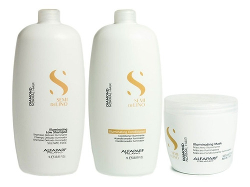 Kit Alfaparf Semi Di Lino Shampoo + Acondicionador + Mascara