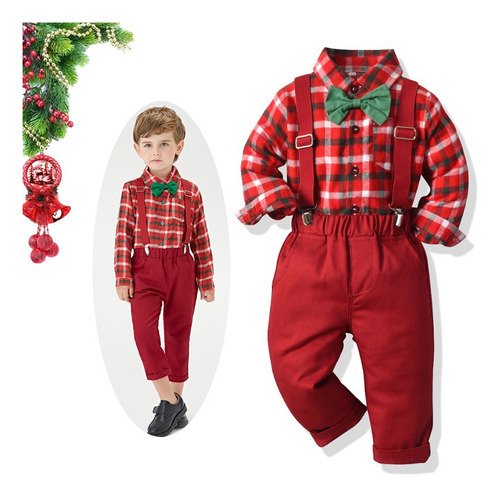 Conjunto Semiformal Para Bebé Niño Traje De Fiesta Navidad