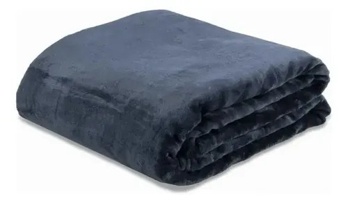 Cobertor Casal Microfibra Neo 180x220cm Azul Marinho Camesa Liso