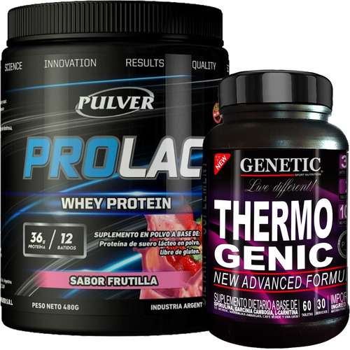Masa Muscular Proteína Prolac 480 Grs + Thermogenic Genetic