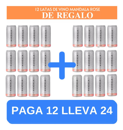 Vino Mandala Rose Pagas 12 Latas Y Llevas 12 De Regalo Full