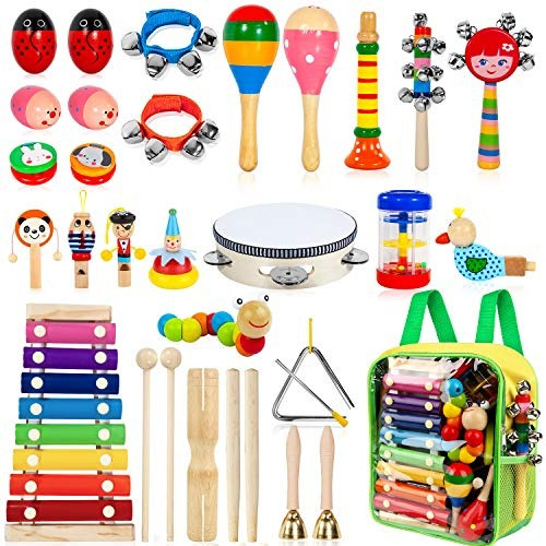 Instrumentos Musicales Para Niños, 33 Piezas, 18 Tipos De Pe