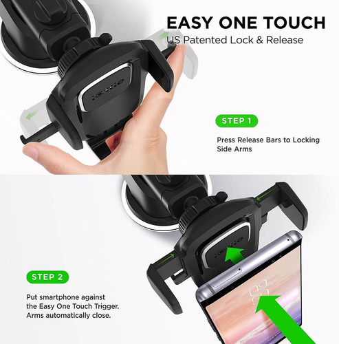 Imagen 2 de 6 de Iottie Easy One Touch 4 Dash & Amp Windshield Car Mount Sopo