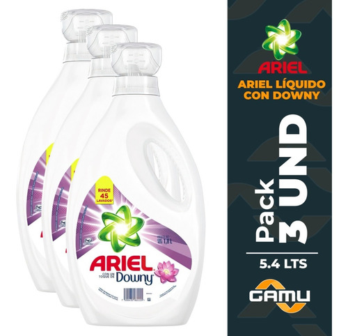 Detergente Ariel Liquido Concentrado 1.8 Litros - 3 Unid