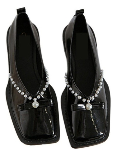 Zapatos Mujer Agujeta Negro Charol Escolar Niñas Casual