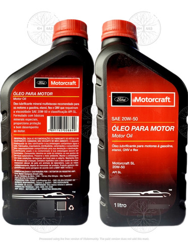 Oleo De Motor Motorcraft 20w50 Sl Mineral Original Ford