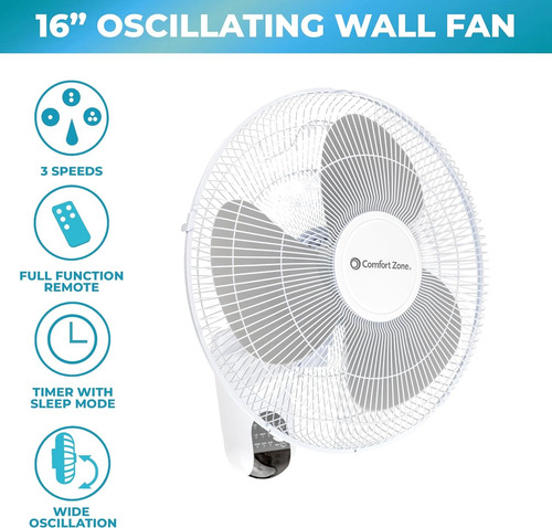 Ventilador De Pared Chico Con Control Remoto De Recamara