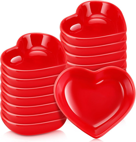 16 Piezas Platos De Caramelo En Forma De Corazón Para El Día