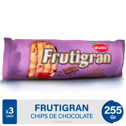 Imagen 1 de 7 de Galletitas Frutigran Chips De Chocolate Granix X3 Paquetes
