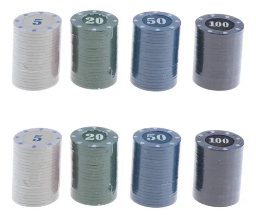 Kit Fichas Numeradas Jogo Profissional Poker 100 Fichas Kit Fichas Numeradas Jogo Profissional Poker 100 Fichas