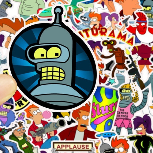 50 Stickers Futurama - Etiquetas Autoadhesivas