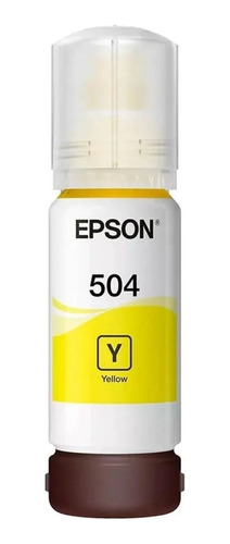Botella De Tinta Epson T504 Amarillo 70ml Dye, T504420-al