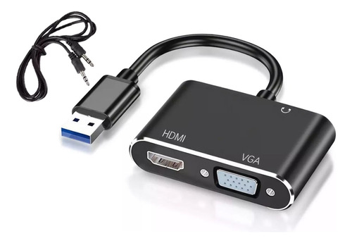 Cable Adaptador Usb3.0 A Hdmi Vga Audio Convertidor Hd 1080p