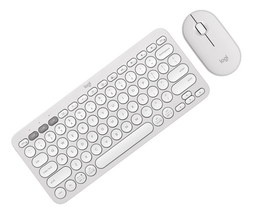 Combo Bt Logitech Pebble 2: Teclado K380s + Mouse M350s, Wht