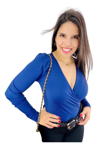 Imagem 1 de 4 de Blusa Body Manga Longa Decote Transpassado K2b