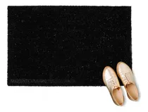 Comprar Felpudo De Coco Natural Color Negro Para Entrada Del Hogar Diseño De La Tela Liso