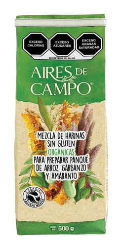 Harina Orgánica Para Panqué De Arroz, Garbanzo Y Amaranto