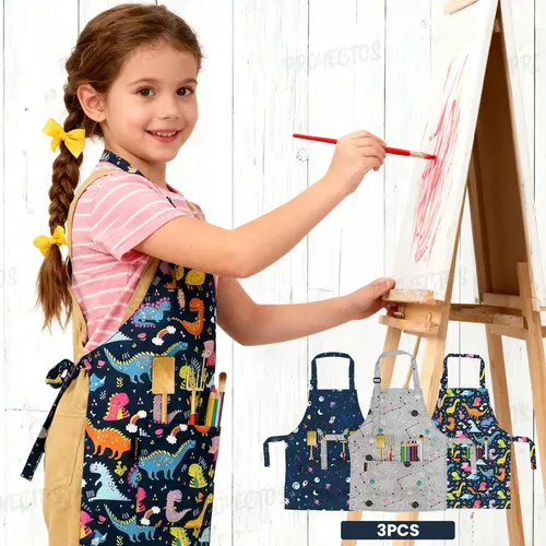 Delantal De Cocina Para Niños, Delantal Ligero Con Estampado De Dibujos Animados Y Proteccion Del Medio Ambiente Para Ninos Para Pintar Delantal De Cocina Para Niños, Delantal Ligero Con Estampado De Dibujos Animados Y Proteccion Del Medio Ambiente Para Ninos Para Pintar
